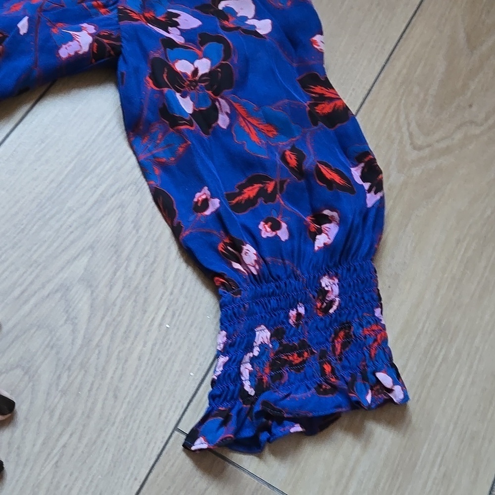PARKER Olympia Silk-Blend Floral Blouson Dress SIZE M - Picture 9 of 11